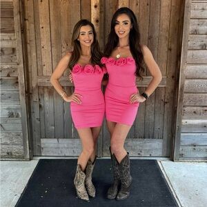 NWT Fashion Nova Thea Rose Bodycon Mini Dress Sz S - Pink